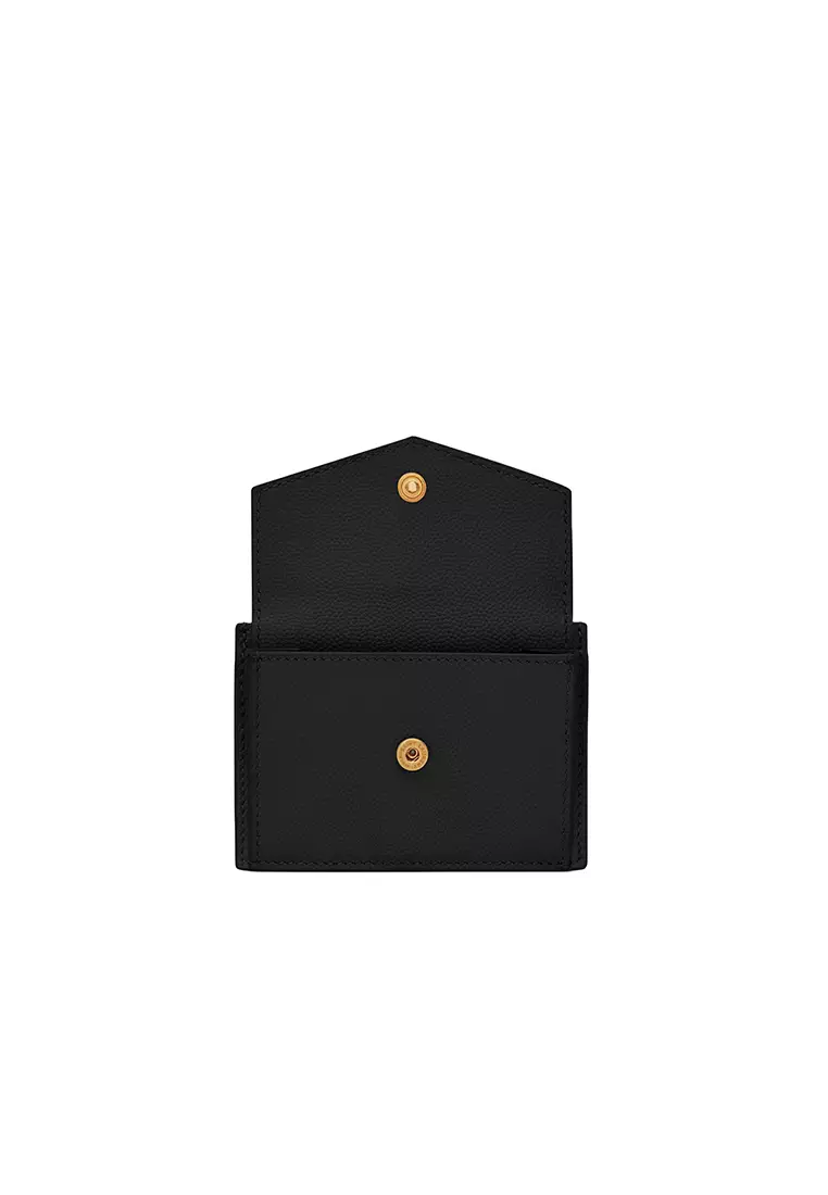 Yves Saint Laurent Uptown Flap Card Holder in Black