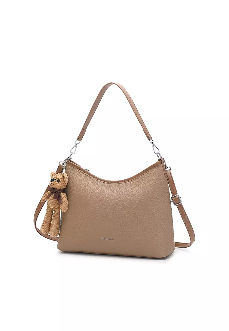 Women's Top Handle Bag / Sling Bag / Crossbody Bag / Shoulder Bag (Tas Tangan Wanita / Tas Selempang Wanita / Tas Bahu Wanita) - Cokelat