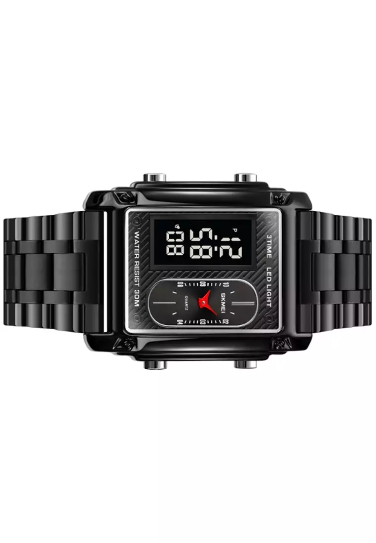 Jam Tangan Digital Pria Waterproof Many Function Strap Tali Material Stainless Steel GN53 ORIGINAL