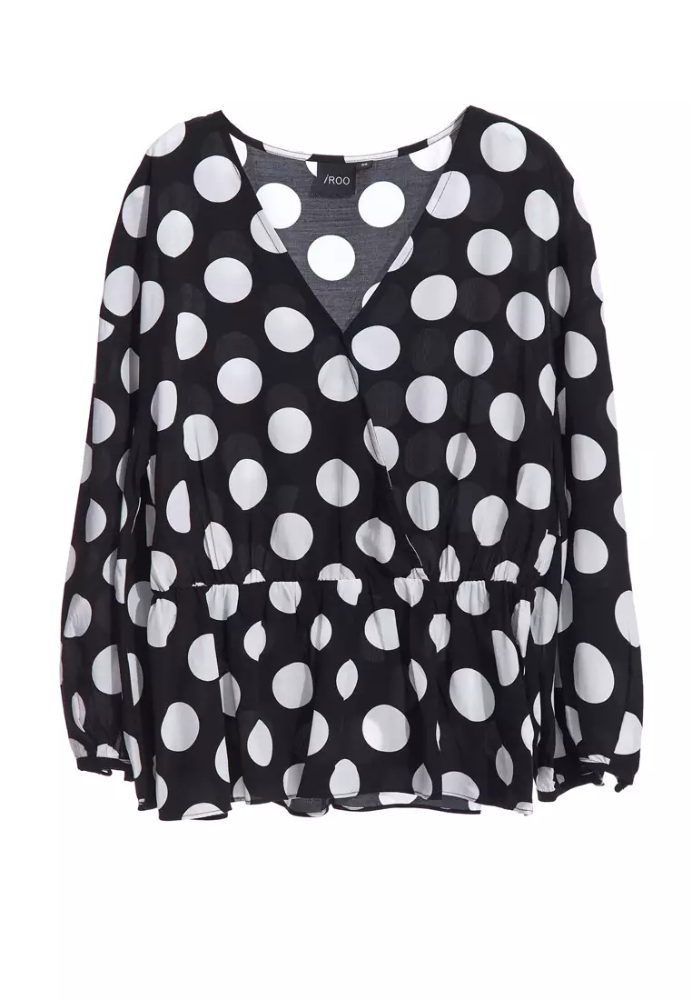 Polka Dot Wrap Blouse