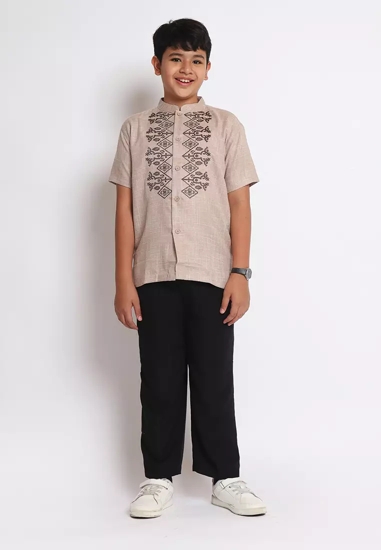 Baju Koko Set Anak Laki Salute Light Brown - MODERN
