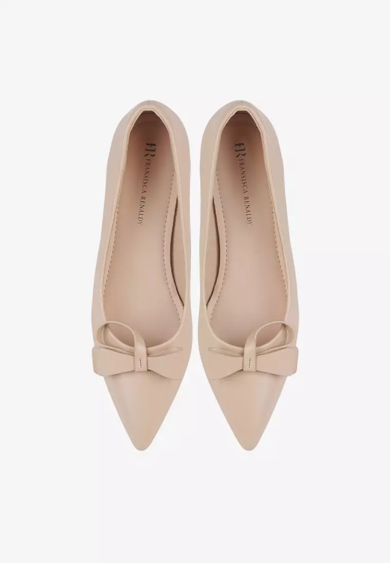 Fransisca Renaldy Block Heels Formal Pointed Toe Pumps with Ribbon L.Minerva