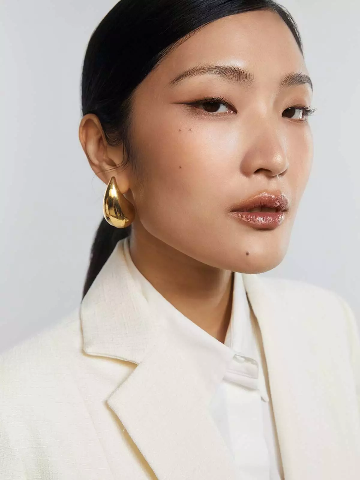 Classic Tweed Blazer - Cream