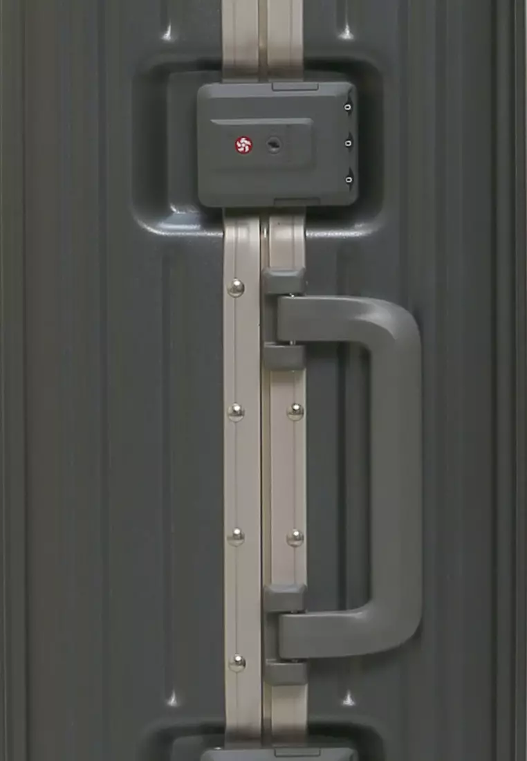 Carlton Koper Frame Aluminium Unisex Size 20 Inch Travel Bag Large Compartment TSA Lock Material Polycarbonate ORIGINAL - Gray