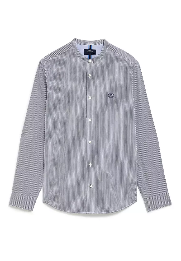 Pure Supima™ Cotton Grandad Collar Shirt