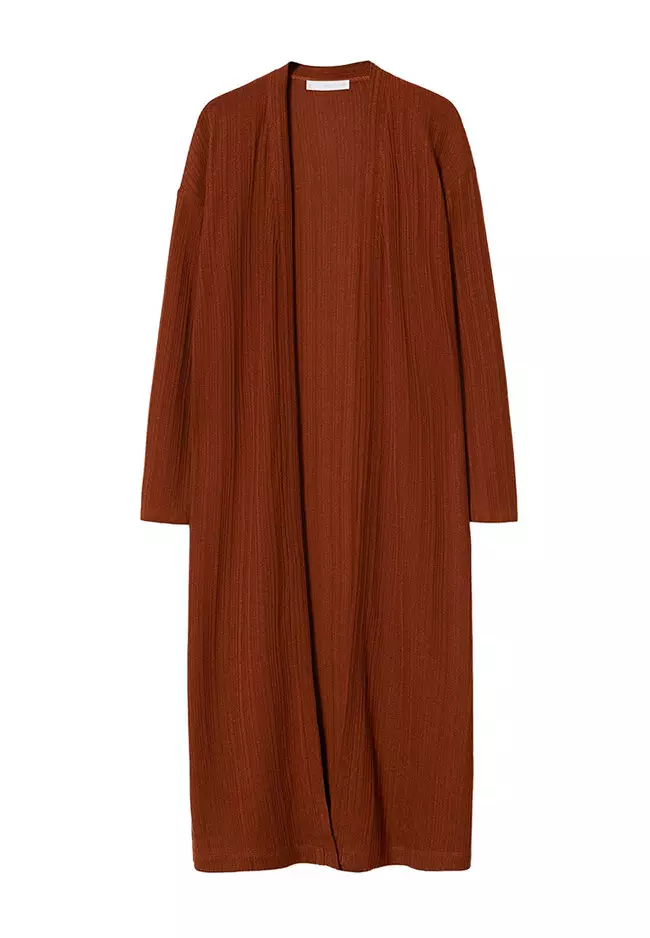 Ribbed Long Cardigan