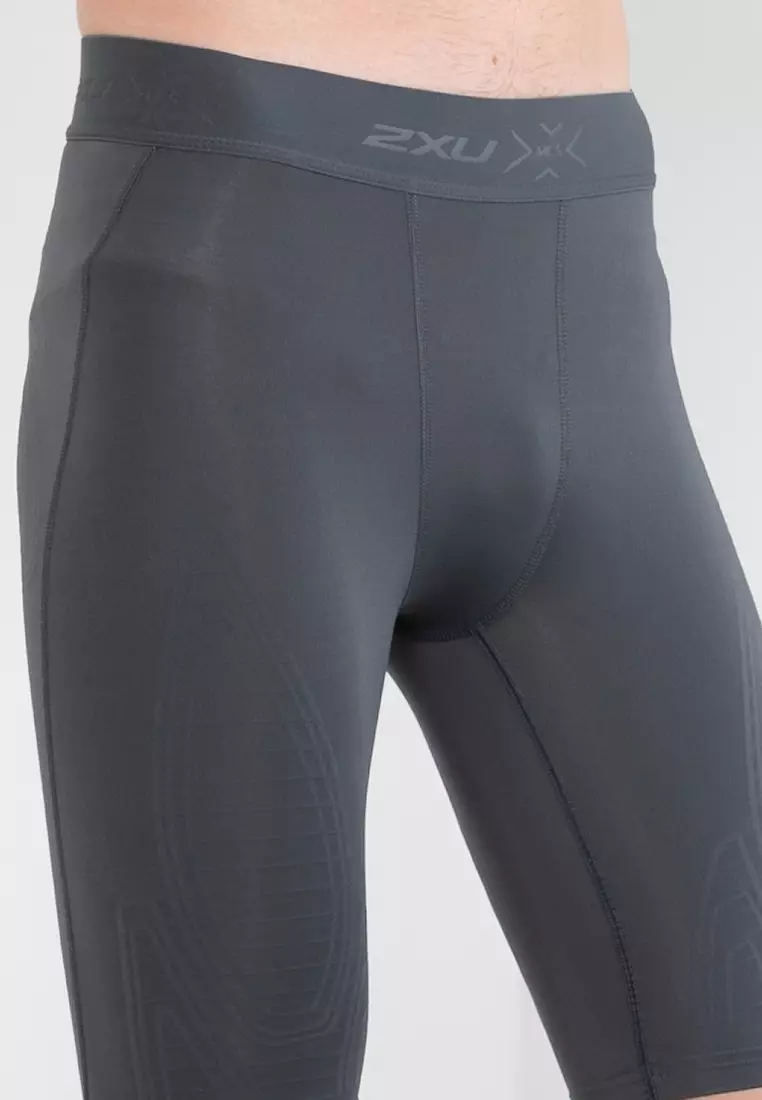 gray compression shorts