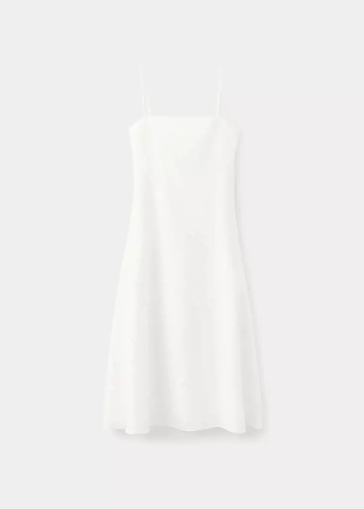 100% Linen Dress With Stitching Detail