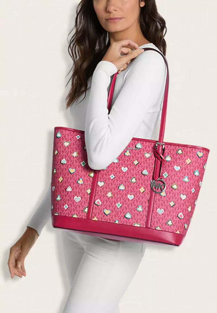 Jual Michael Kors Michael Kors Jet Set Large Printed Signature Logo ...