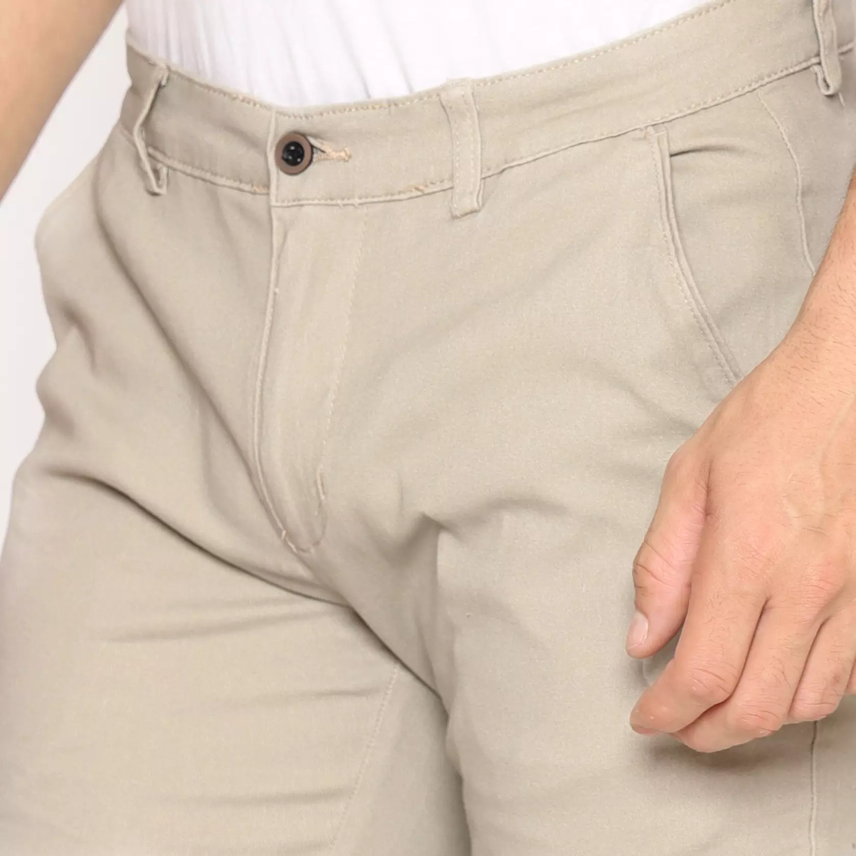 MAGINOT ALBERN CREAM Celana Chinos Slim Fit Stretch