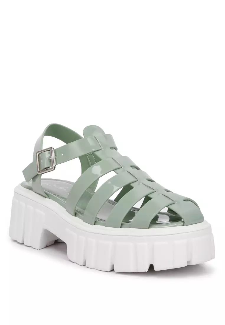 Chunky Gladiator Sandals in Sage