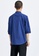 URBAN REVIVO blue Striped Stand Collar Shirt 7C008AA33CA61AGS_2