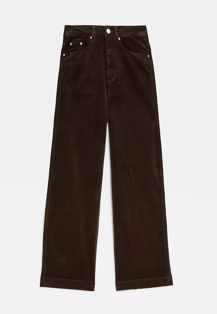 Cotton Rich Cord Wide Leg Trousers
