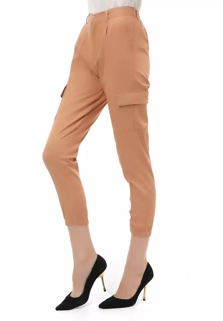 Jourel Jogger Pants Kasual Wanita Material Cotton ORIGINAL - Mocca