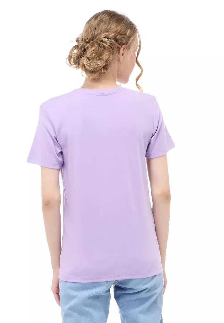 Genevie Kaos Kasual Wanita Lengan Pendek You Will Be Material Cotton ORIGINAL - Lilac
