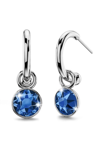 Krystal Couture gold KRYSTAL COUTURE Colette Earrings Embellished with Swarovski crystals - White Gold/Royal Blue ED826AC8474FA6GS_1