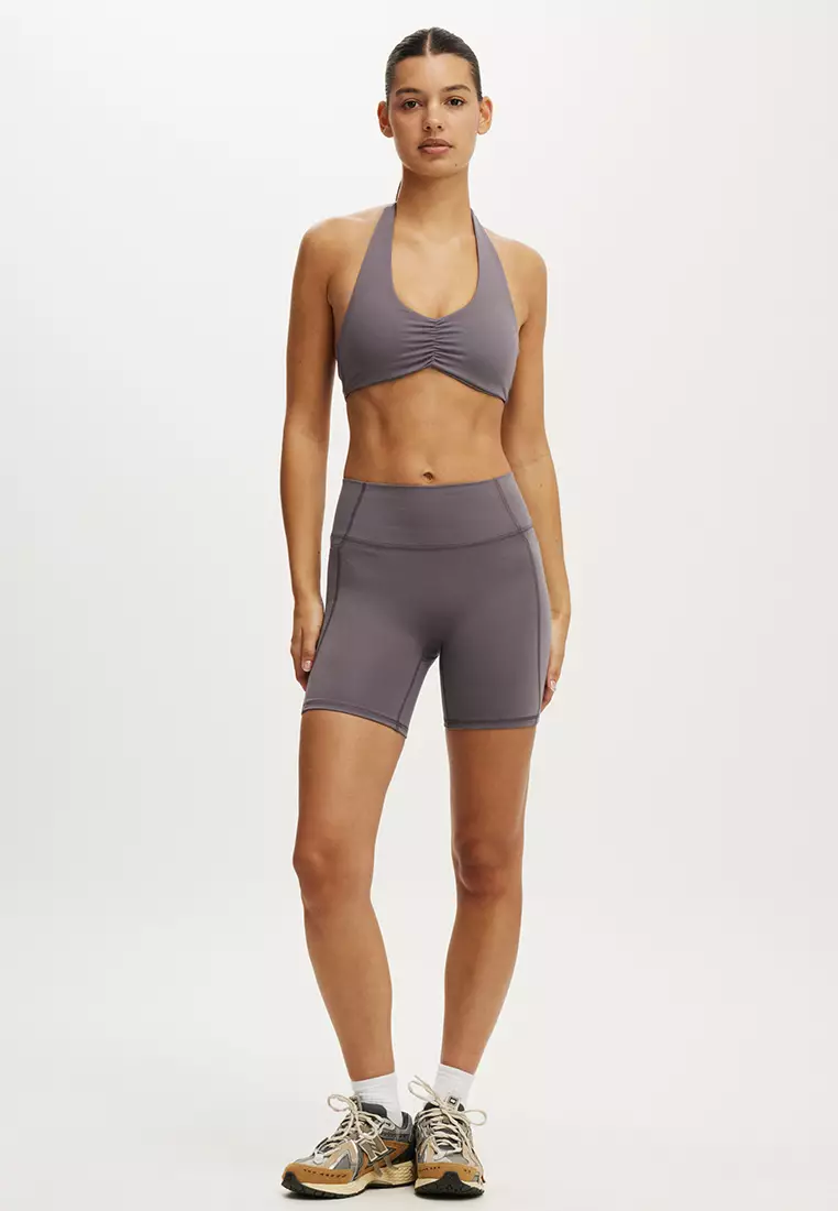 Ultra Soft Scrunch Halter Crop Sports Bra
