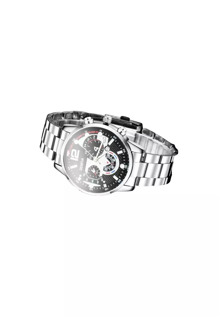 Geneva Jam Tangan Analog Pria Waterproof Stainless Steel Luminous DS1531 ORIGINAL