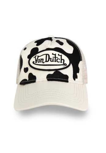 Von Dutch black and white Von Dutch Black & White Cow Print Pony Hair Trucker Cap AD28CACF5F6730GS_1