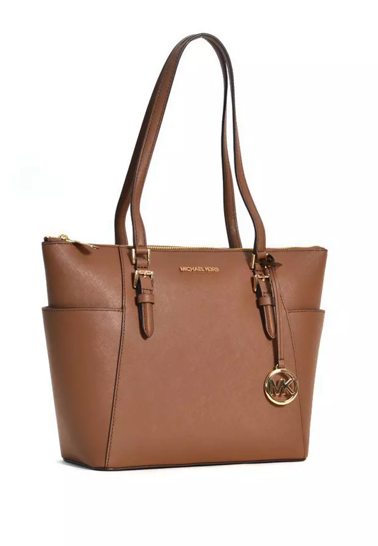 Charlotte Large Top Zip Tote Bag - Brown