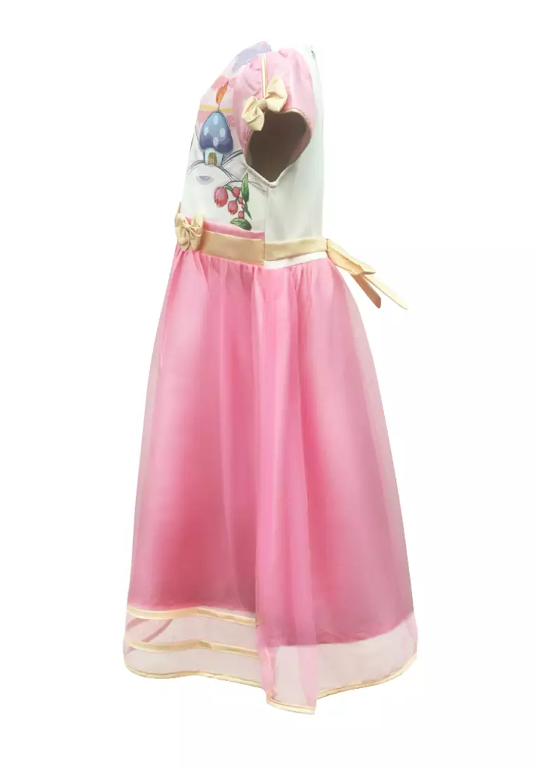 Two Mix Baju Anak Anak Perempuan - Dress Anak Cewek Fashion Bahan Kaos dan Satin Usia 1-12 Tahun 4258