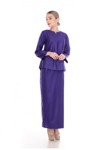 SET LAURA Kurung Kedah Purple Blue from Qaseh Sofea in Purple