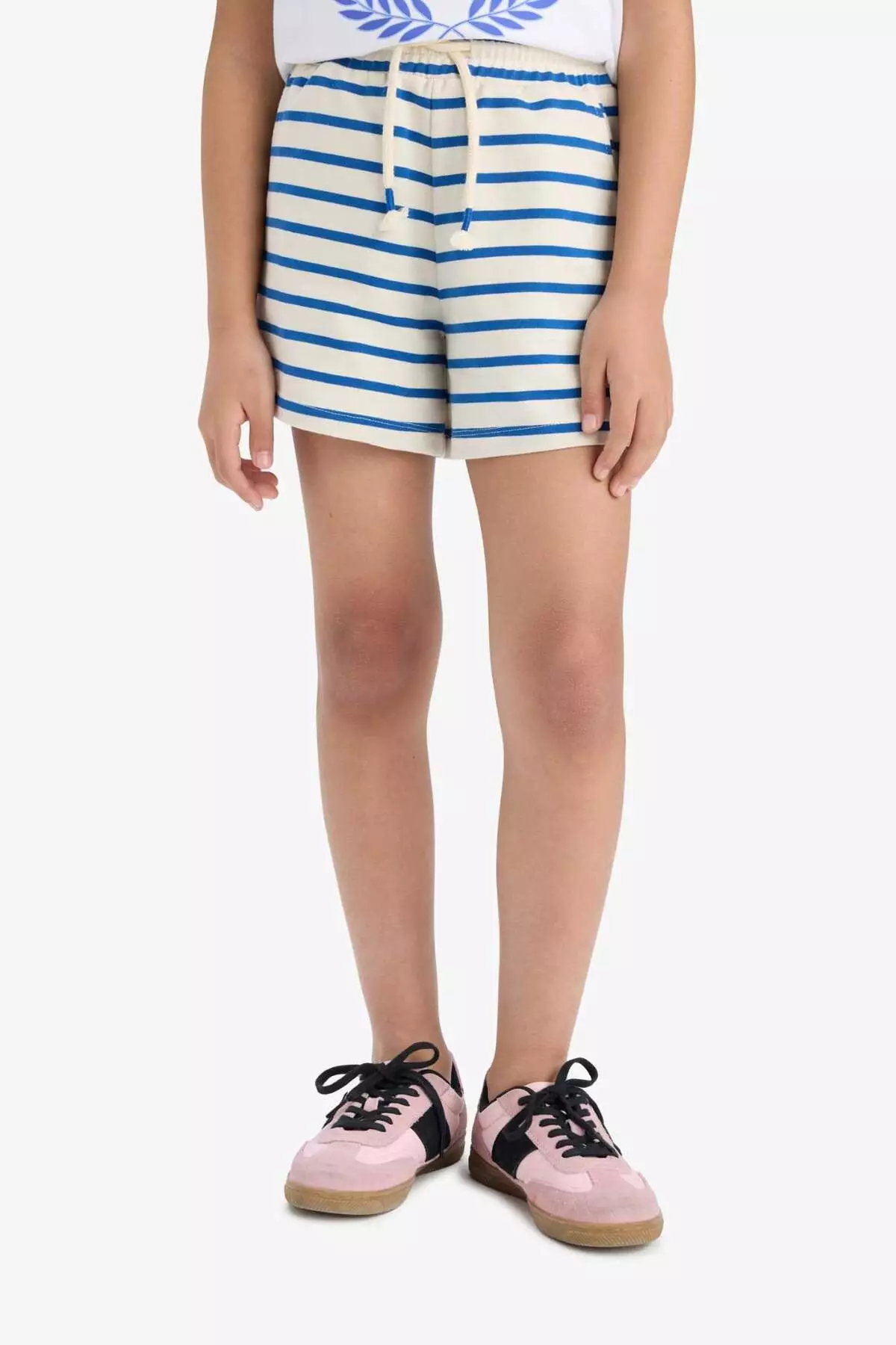 Girl's Elastic Waist Striped Shorts A2466A825Hs