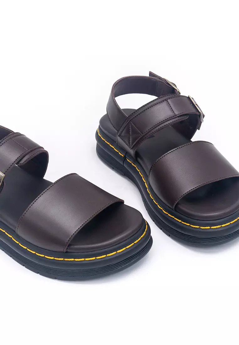 Laurel Platform Flat Sandals in Mahogany