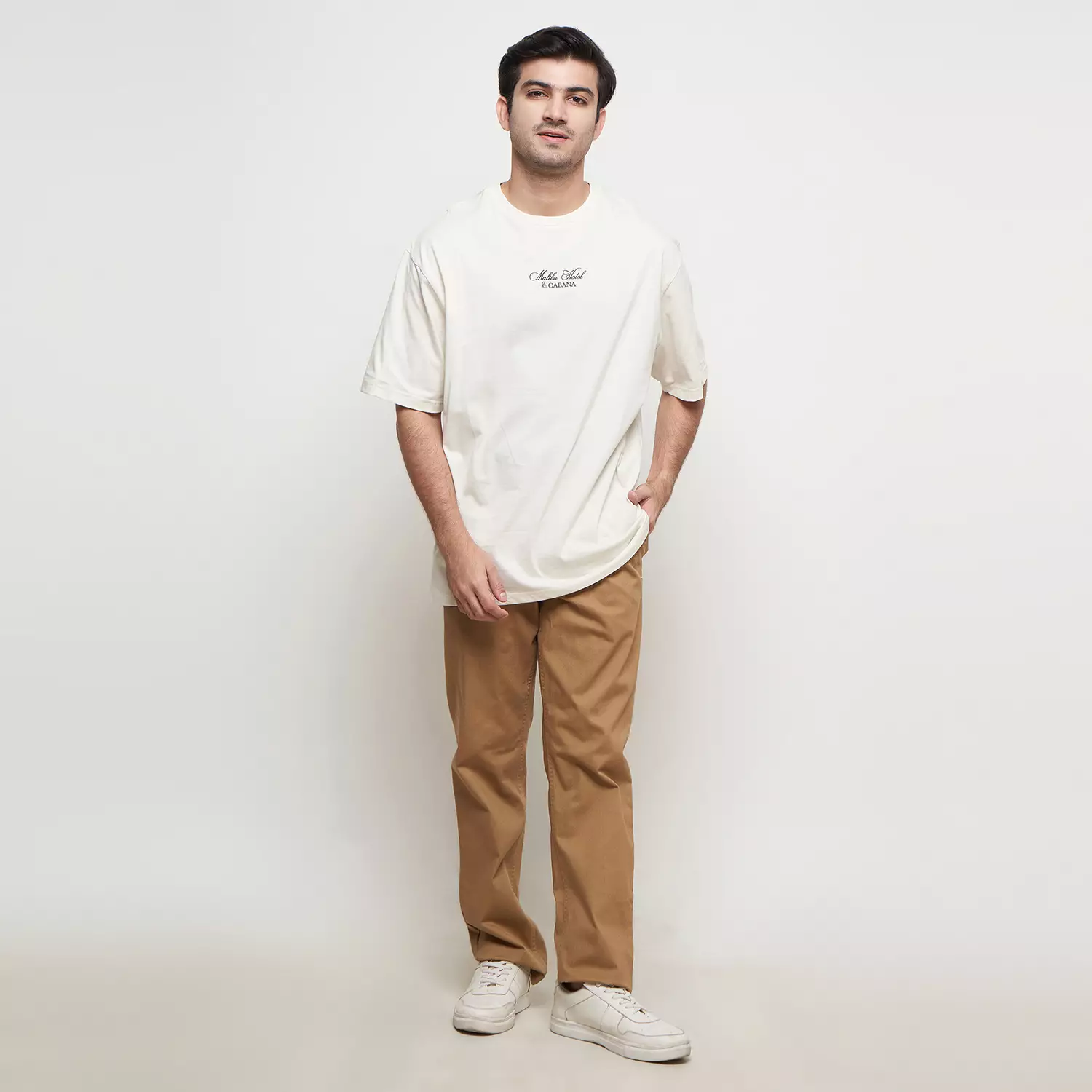 Larusso Resort Collection - Cabana Graphic Oversize Tee - Vaporous Grey