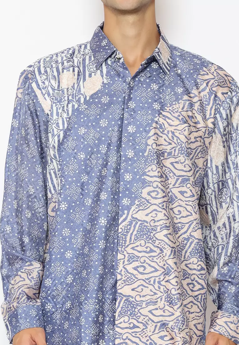 Rinjanie Batik - Kemeja Pria Cap 1 - Batik Pastel Viscose Premium