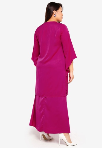 Buy Embellished Flare Kurung from Ms. Read in Pink at Zalora