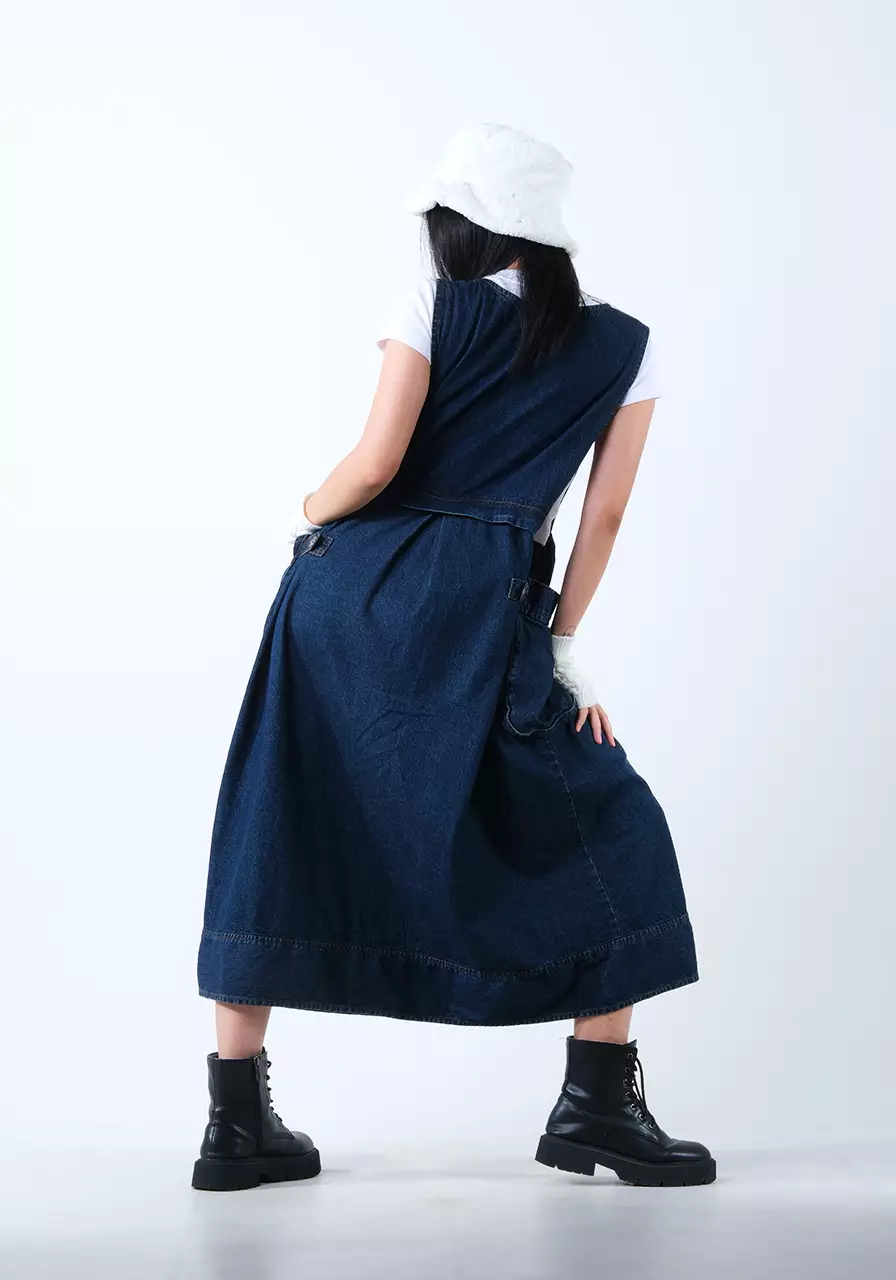 Overall Dress Wanita Mizza Dark Blue