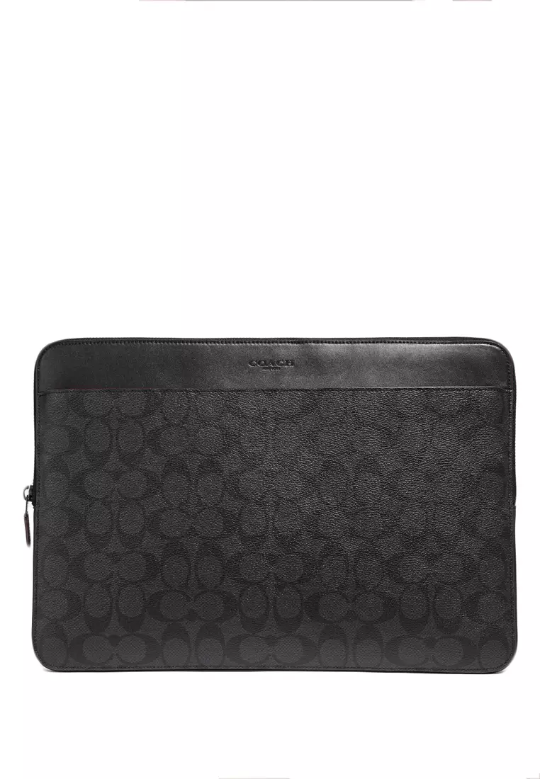 Buy Coach Coach Mens Laptop Case In Signature Canvas Black 2024