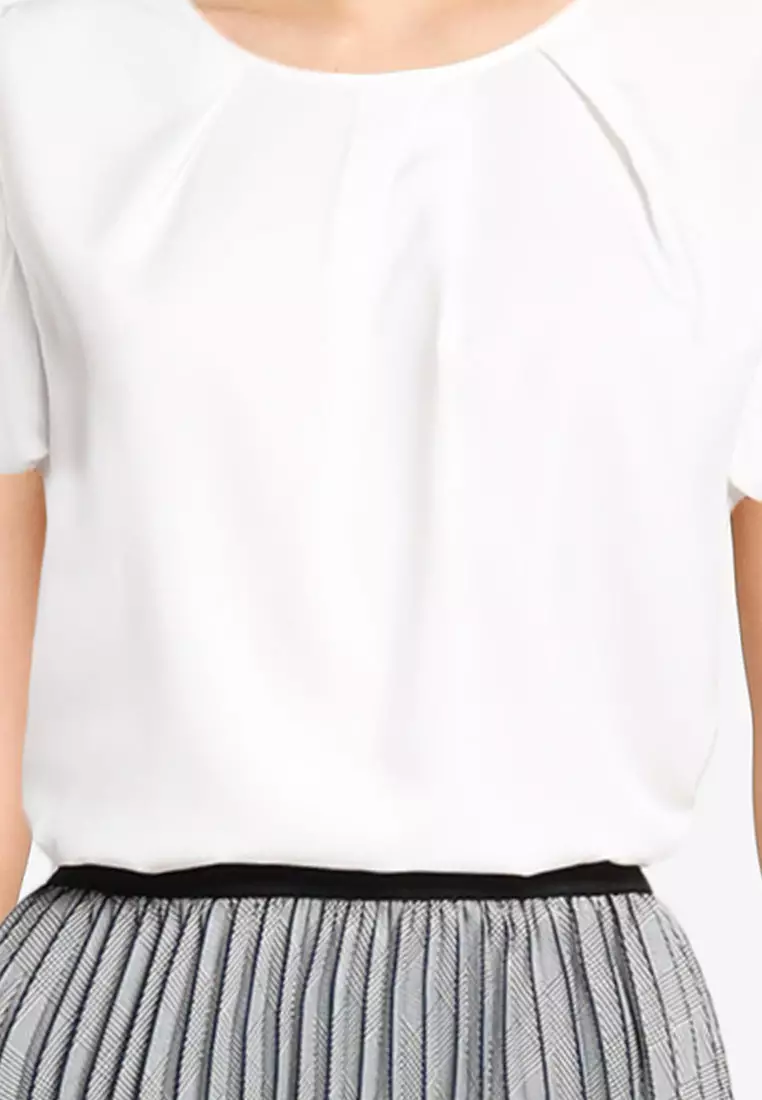 Ruffled Cap Sleeves Blouse