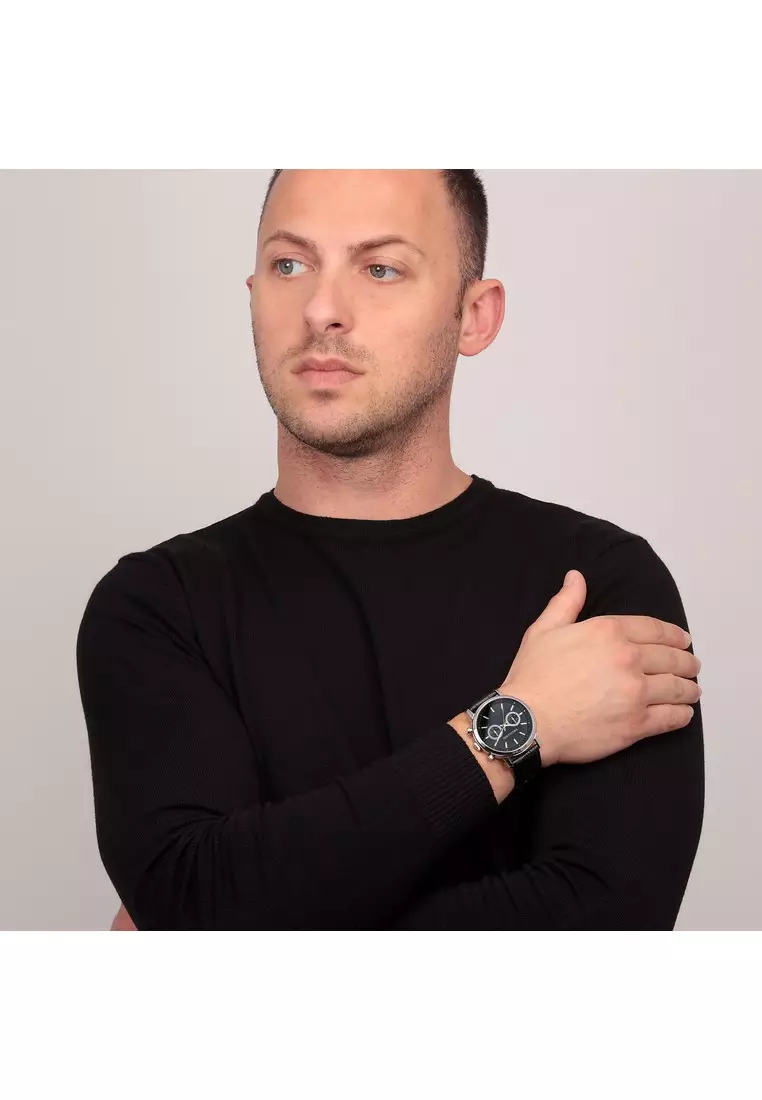 【2 Years Warranty】Trussardi T-Couple 43mm Men's Quartz Watch Luminous Dial Hands R2451147001 Japan Movement