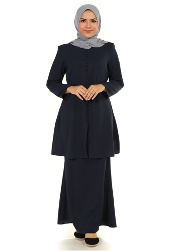 Cempaka Kebaya With Buttoned from Ashura in Blue and Navy