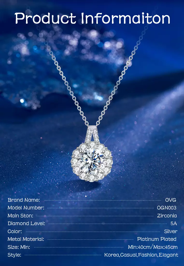 Kalung Wanita Original N003 Jewelry Berlian Zircon Fashion Necklaces Cewek Dilapisi Platinum