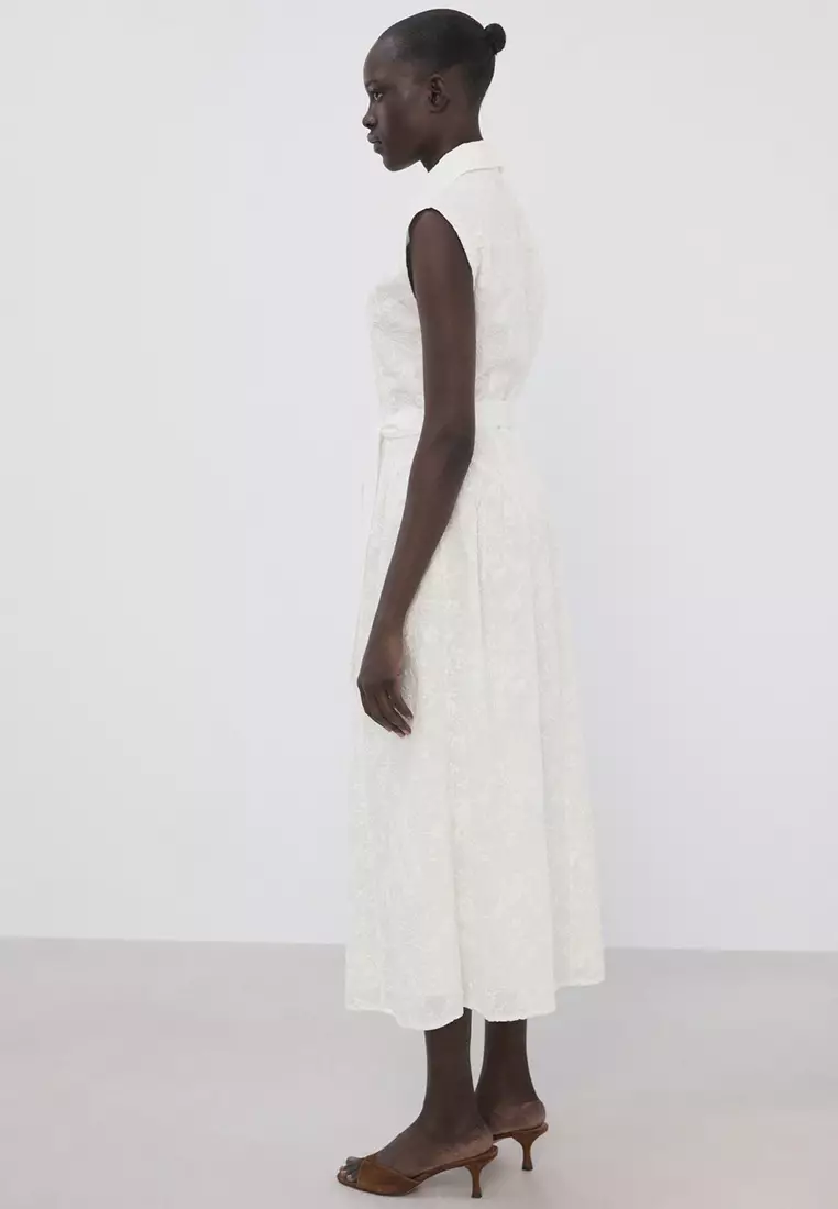 Embroidered Belt Dress