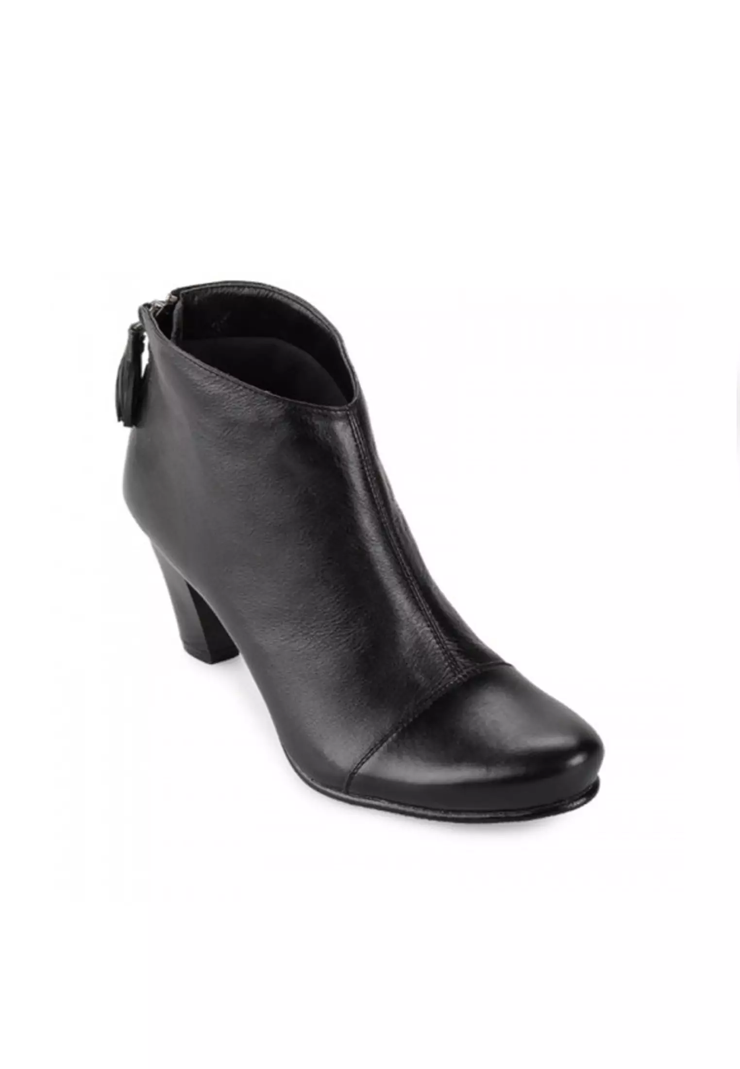 Corry Sepatu Back zipper boots Wanita guinine leather