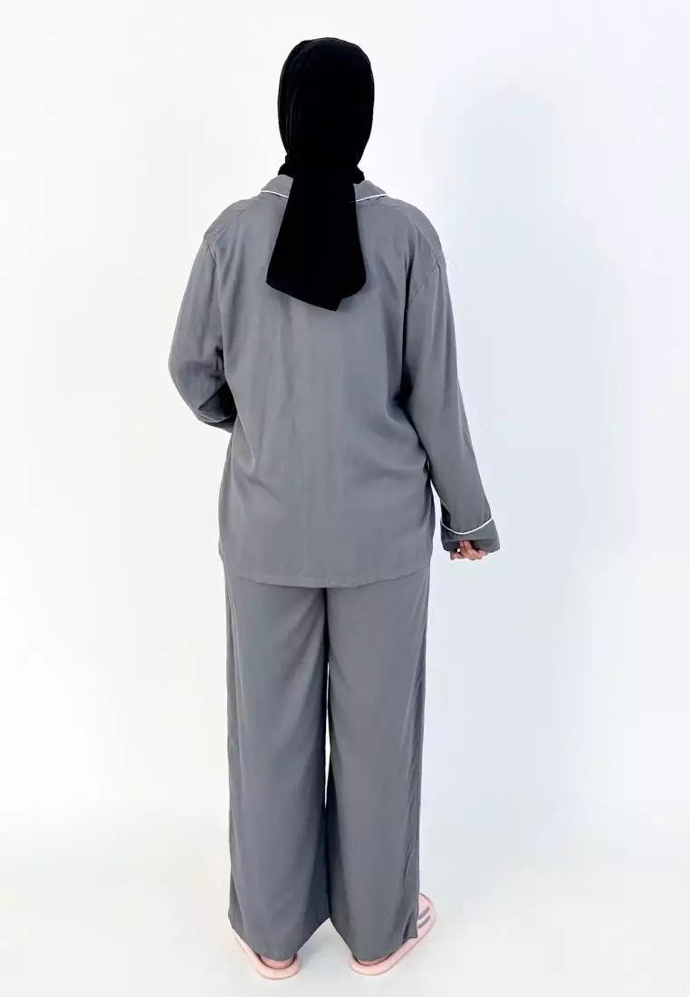 Rara Set (Setelan Piyama Lengan Panjang Wanita) Abu-Abu
