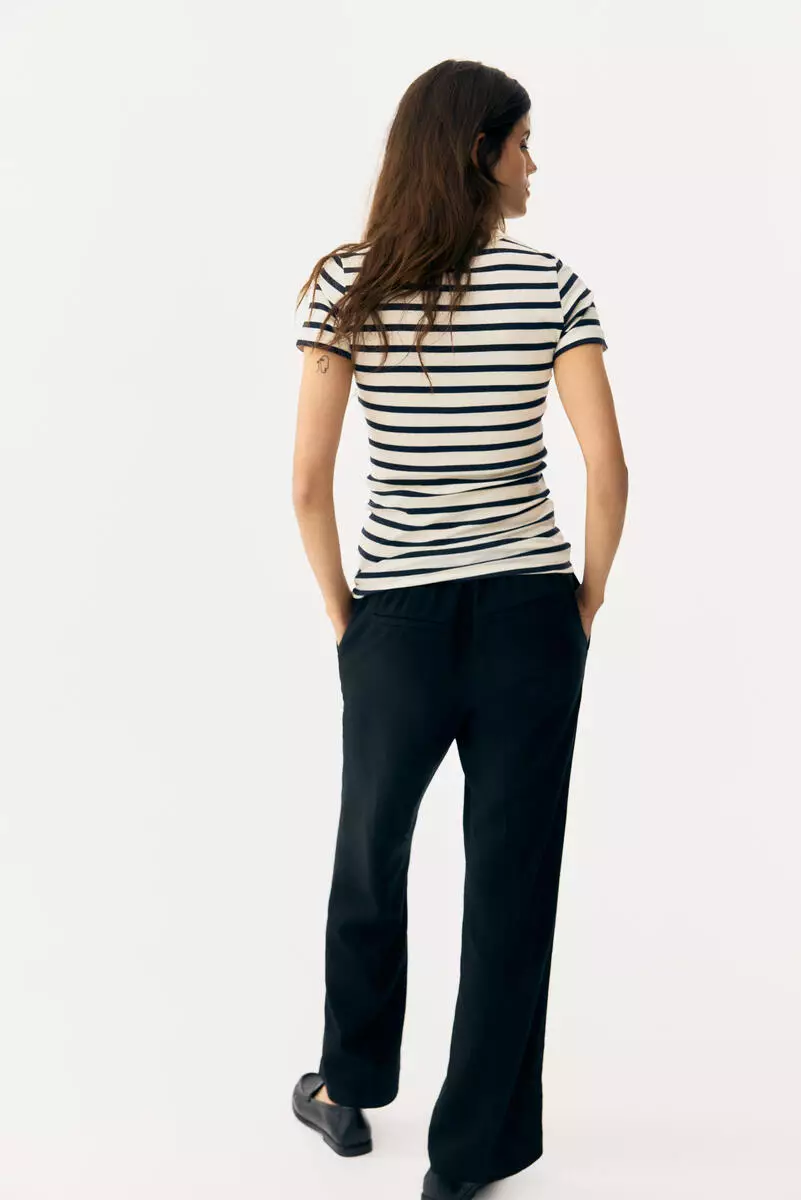 MAMA Linen-blend tailored trousers