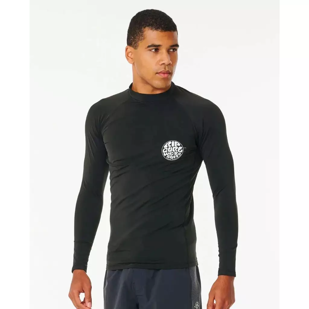 Rip Curl Icons UPF Brushed Long Sleeve Rash Vest Black