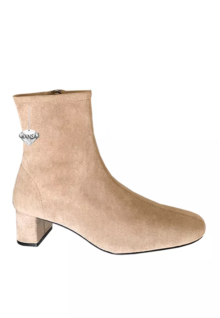 Discount on Twenty Eight Shoes  shoes - SKU: VANSA Fashionable Synthetic Suede Round Toe Short Boots VSW-B-2436