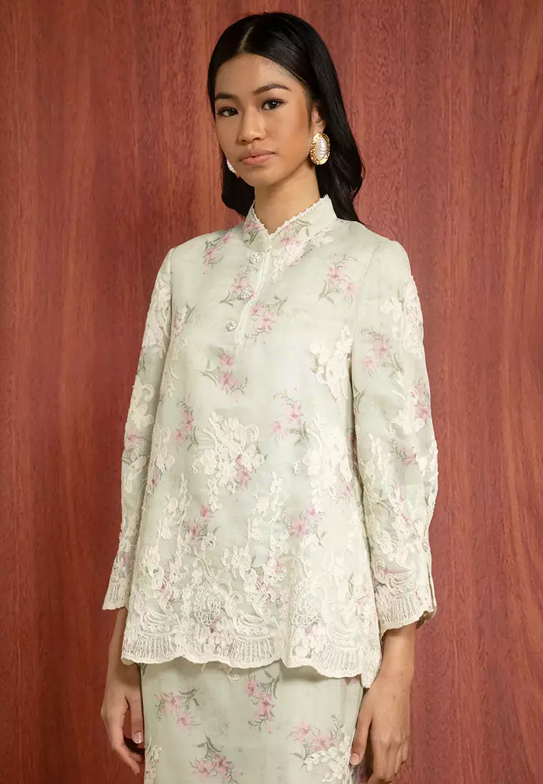 MARIA 刺繡馬來連衣裙套裝