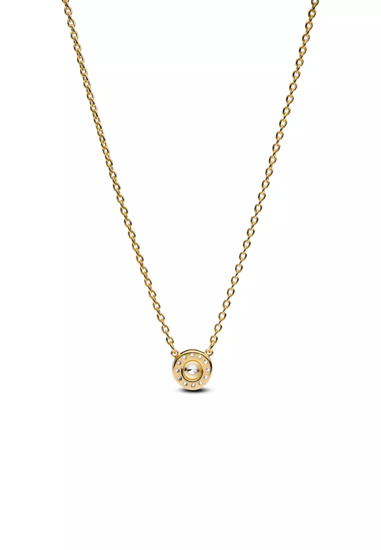 Pandora Gold Halo Necklace Halo Pendant Pandora Round Pendant