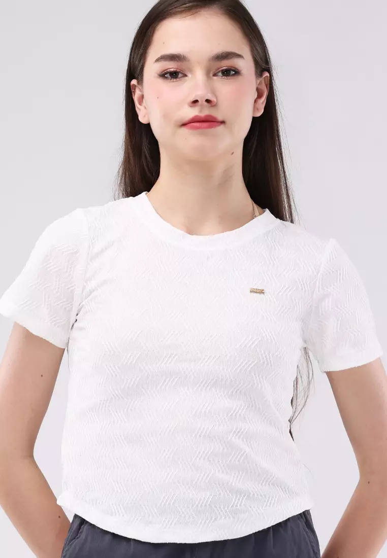 Short Slvs. Round Neck Basic Top