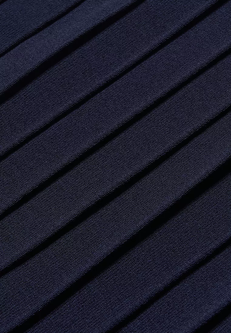 WOMEN'S K-SWISS LOGO STRIPED PLEATED MIDI SKIRT