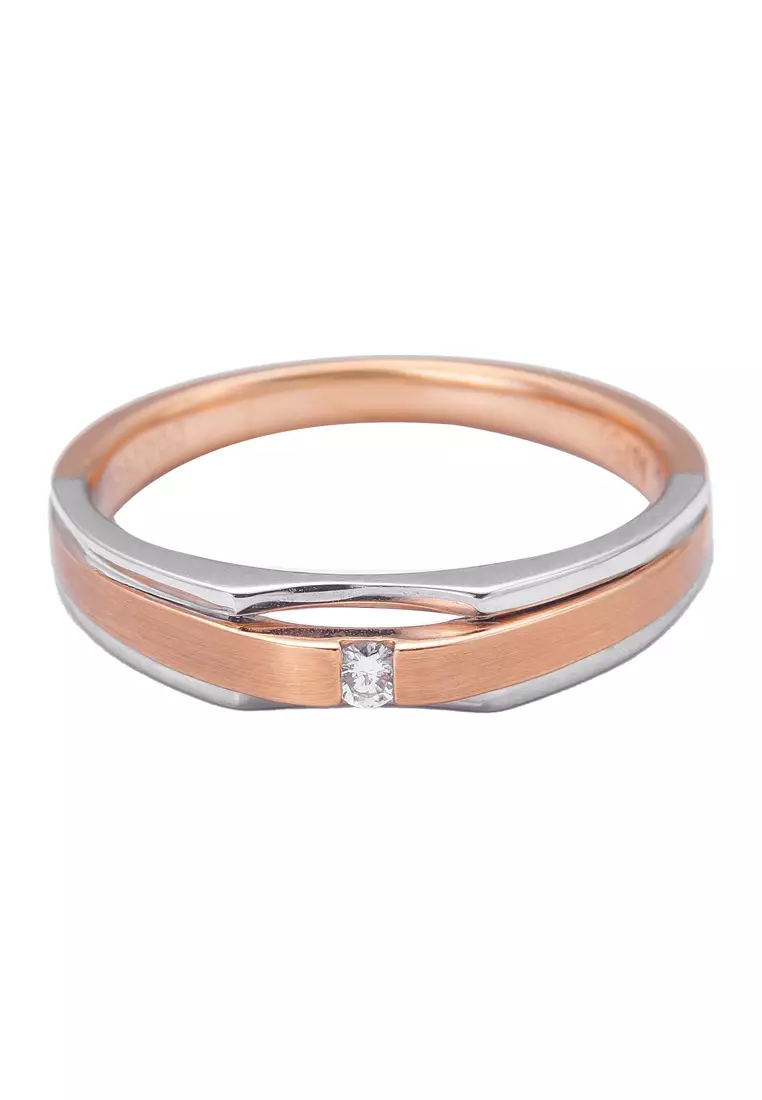 LITZ 18K玫瑰金戒指 YM-BR8303A