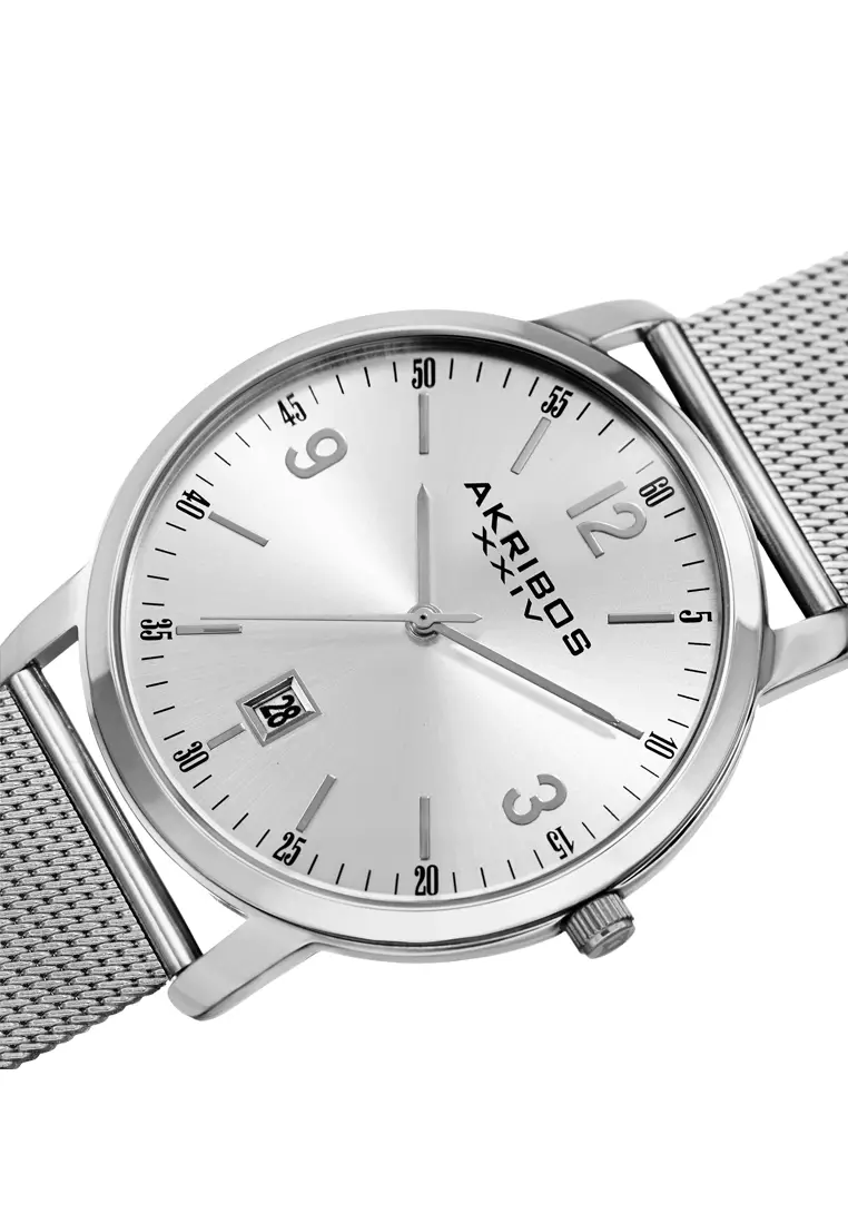 Akribos XXIV Omni Men's Sunburst Dial Calender AK858-SS Jam Tangan Pria Quartz Analog