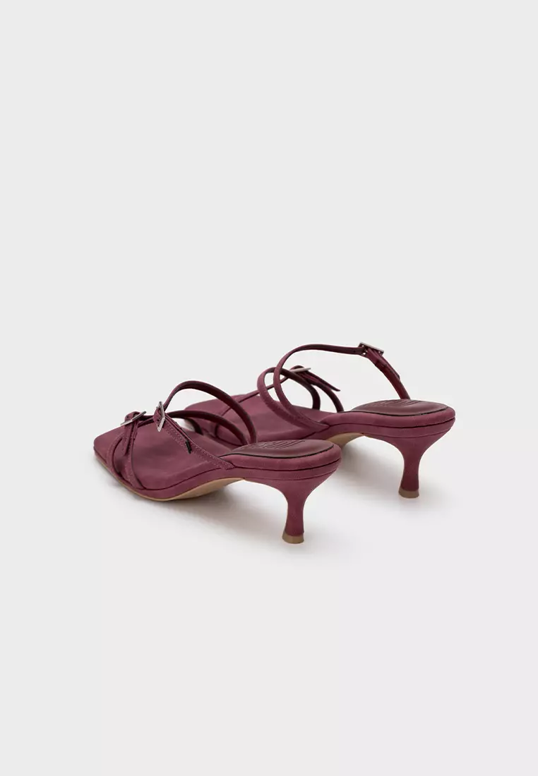 CLOUDFOAM SQUARE TOE WITH ADJUSTABLE BUCKLE STRAPPY HEEL
